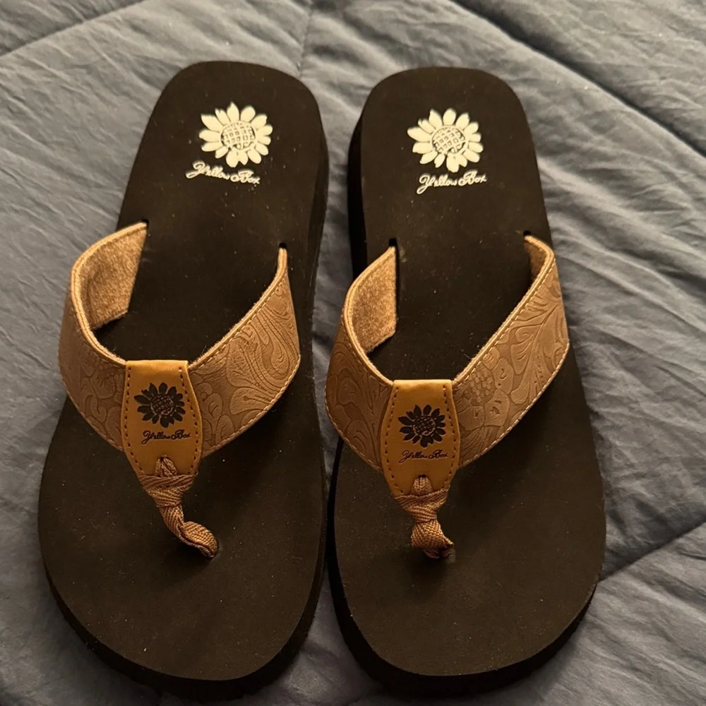 Yellow box  Brown and Blue Sandal Duo - Picture 3 of 8